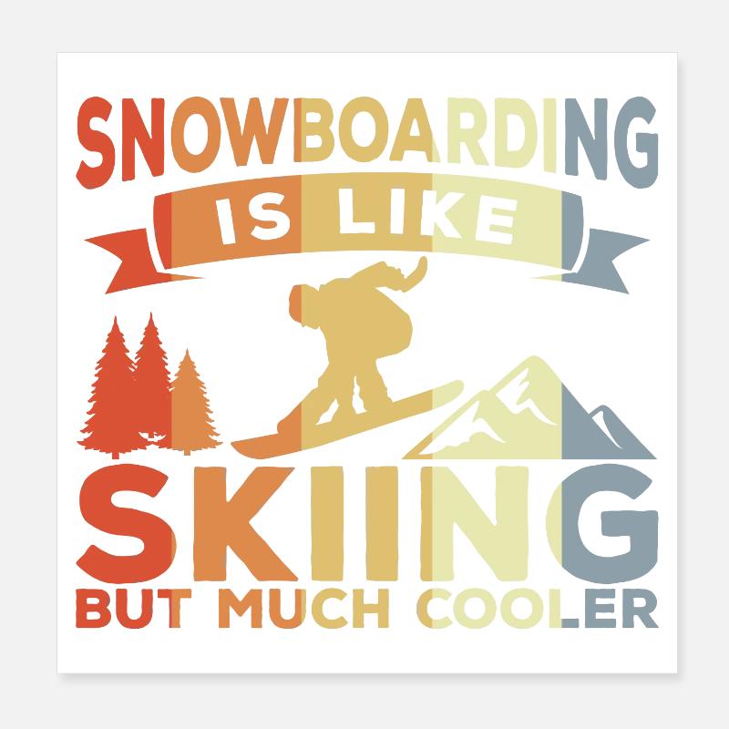 Blague sur le snowboard Poster 20 x 20 cm