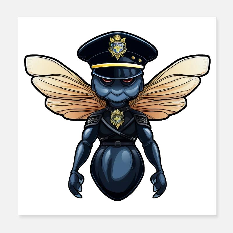 Police des libellules Poster 20 x 20 cm