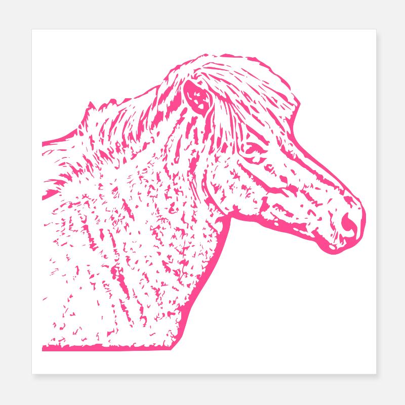 Pferd rosa pink Poster 20x20 cm