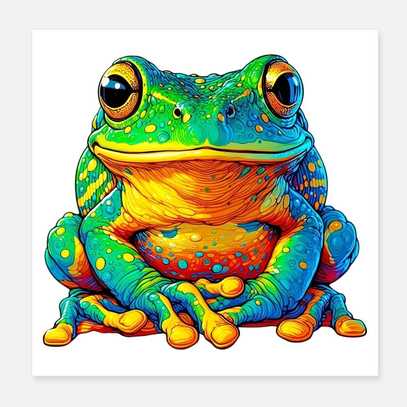 Frog Poster 8" x 8" (20x20 cm)