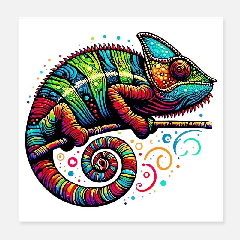 Chamäleon Poster 20x20 cm
