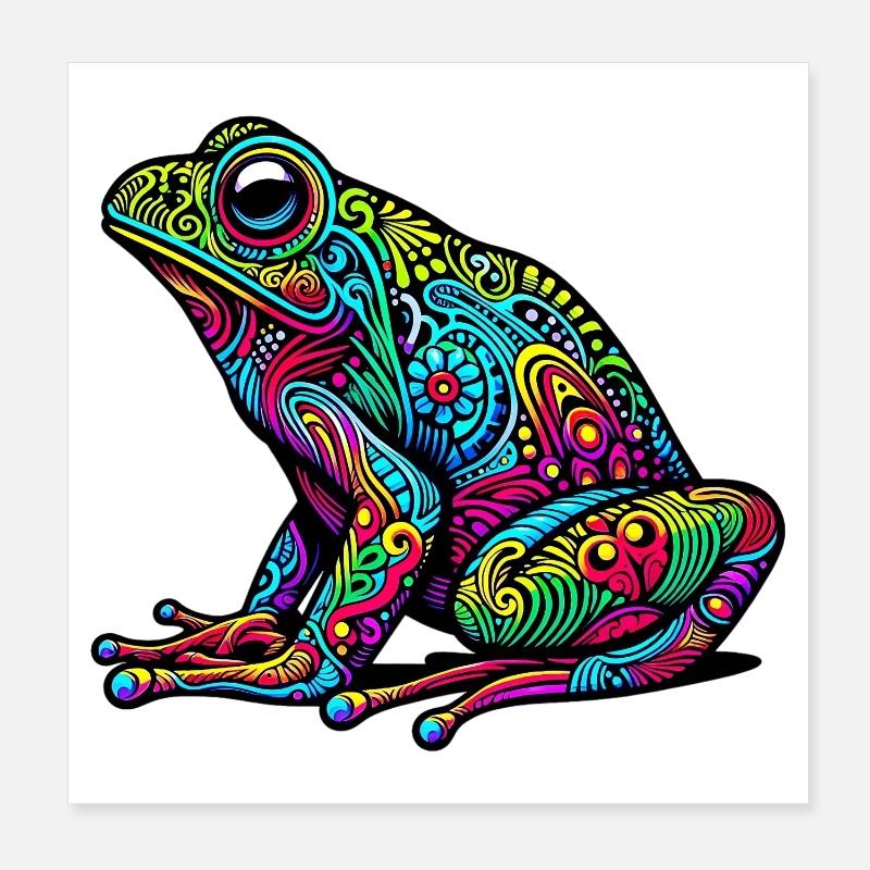 Grenouille - Poster 20 x 20 cm - blanc