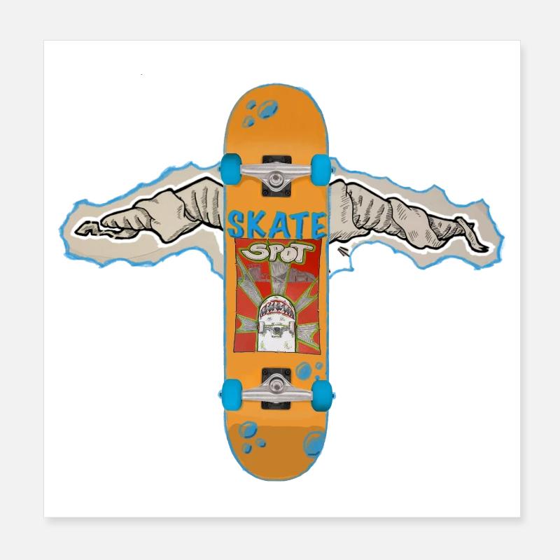 Skateboard wings Poster 20x20 cm