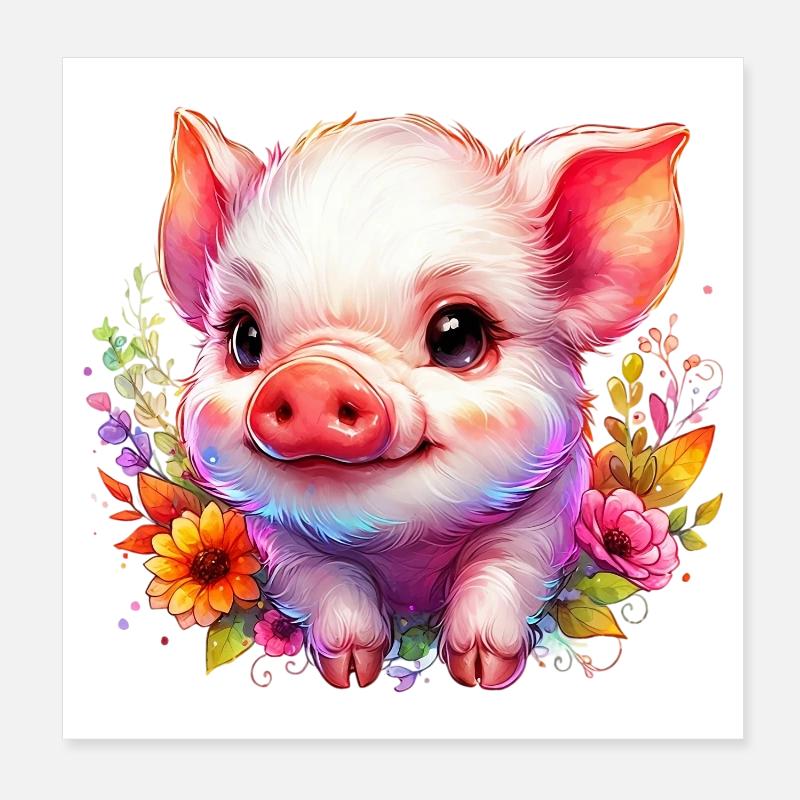 Piglet piglet Poster 8" x 8" (20x20 cm)
