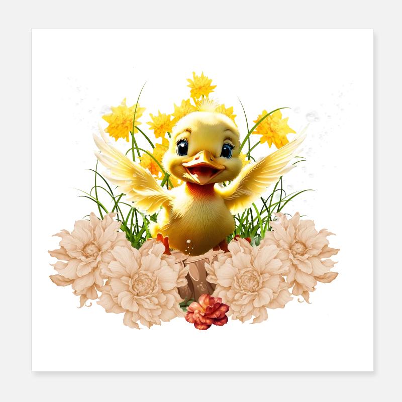 Süßes Entlein Poster 20x20 cm