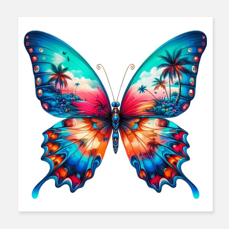Papillon Poster 20 x 20 cm