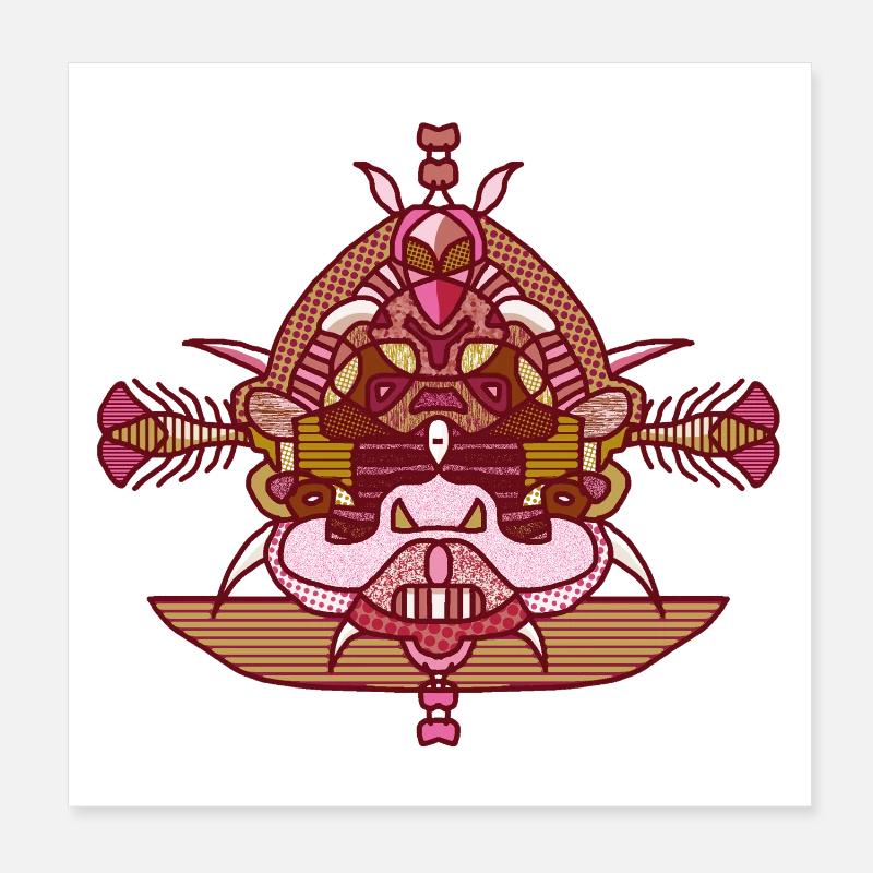 Farb-tattoo - Poster 20x20 cm - Weiß