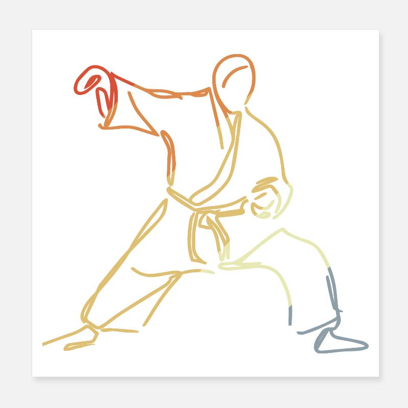Dessin de judo Poster 20 x 20 cm