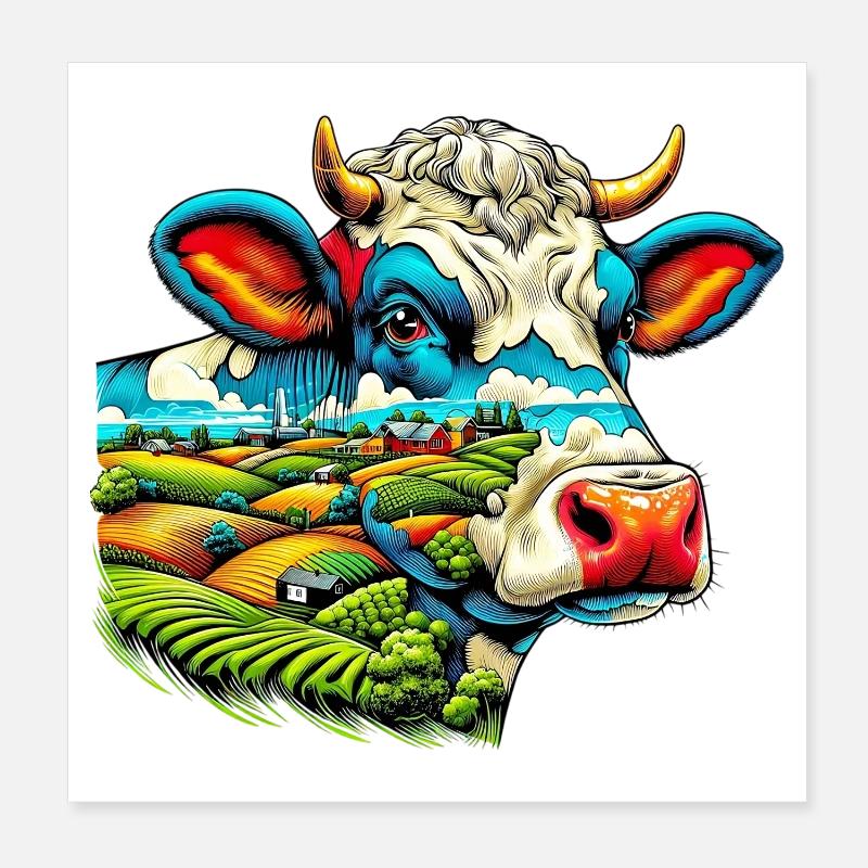 Vache Poster 20 x 20 cm