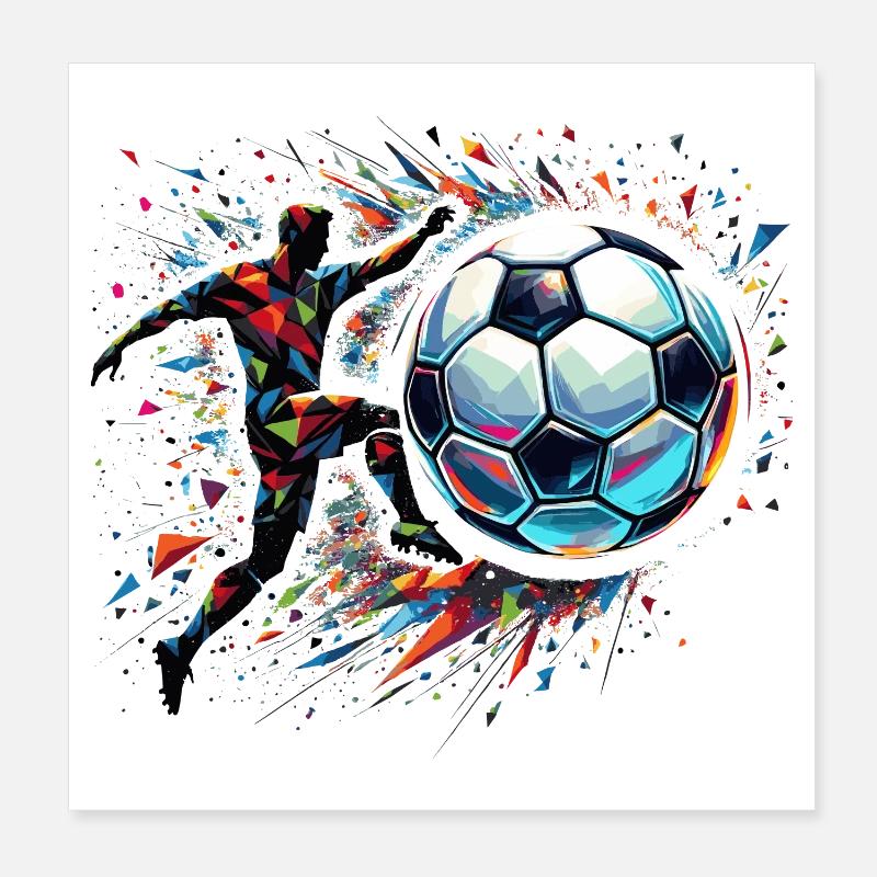 dynamic soccer player playing soccer Poster 8" x 8" (20x20 cm)