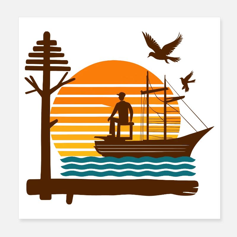 Sailboat Tours Poster 8" x 8" (20x20 cm)