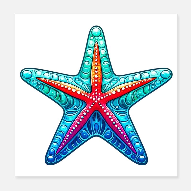 Seestern Poster 20x20 cm