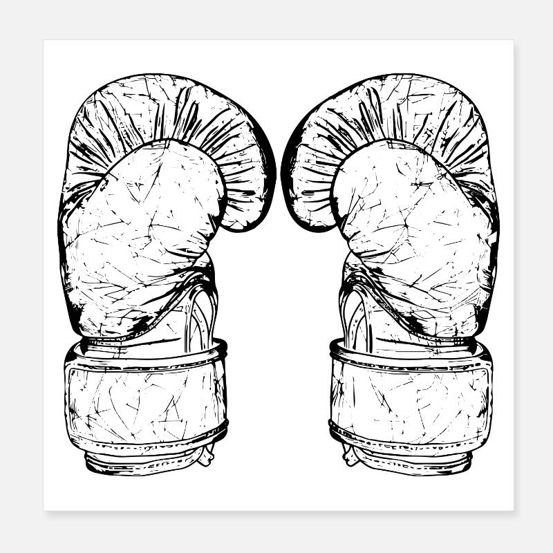 Gants de kickboxing Sketch Poster 20 x 20 cm