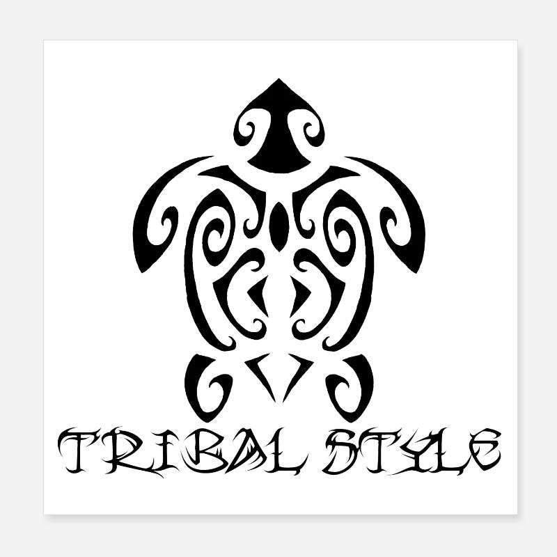 Polynesian black tortoise Poster 8" x 8" (20x20 cm)