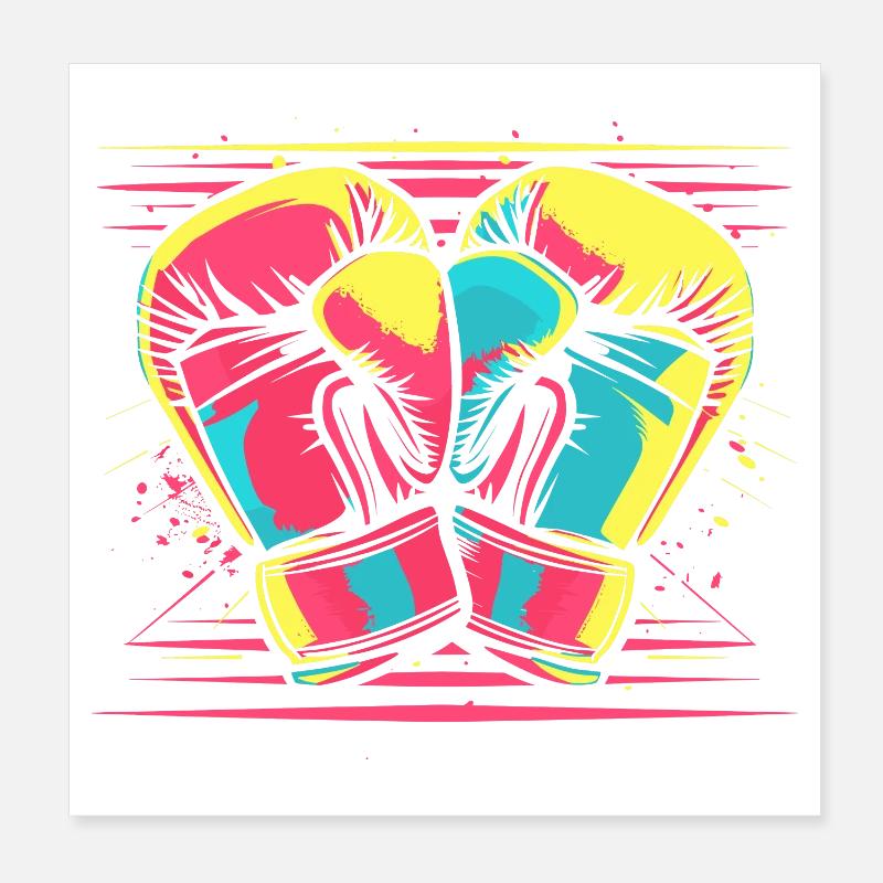 Gants de boxe Look Comic Poster 20 x 20 cm