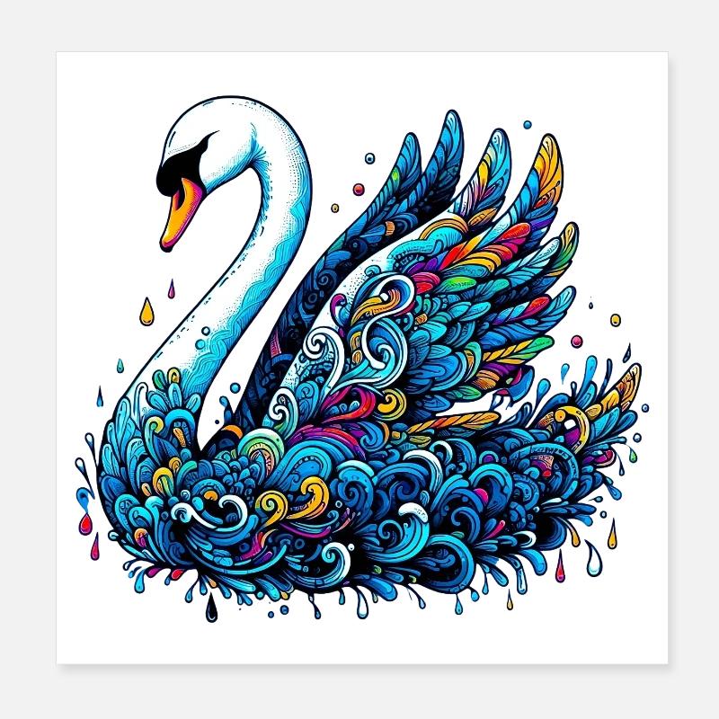 Schwan Poster 20x20 cm