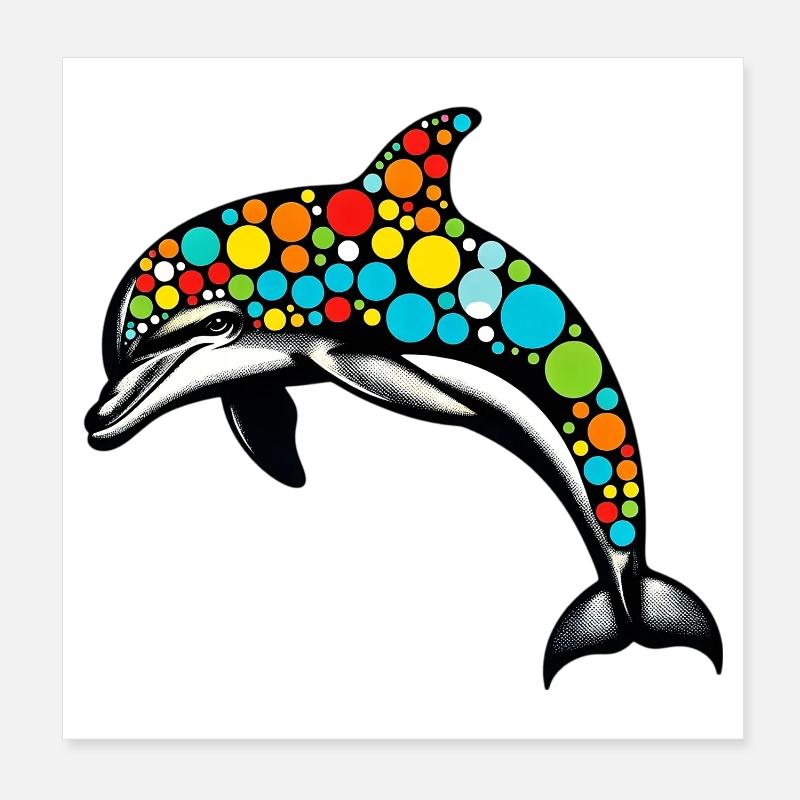 Dauphin Poster 20 x 20 cm