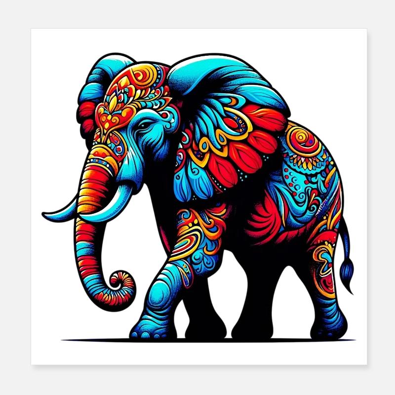 Elefant Poster 20x20 cm