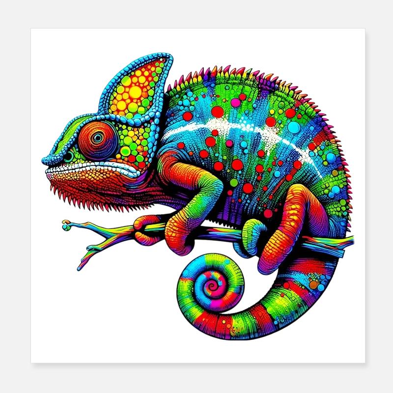Caméléon Poster 20 x 20 cm