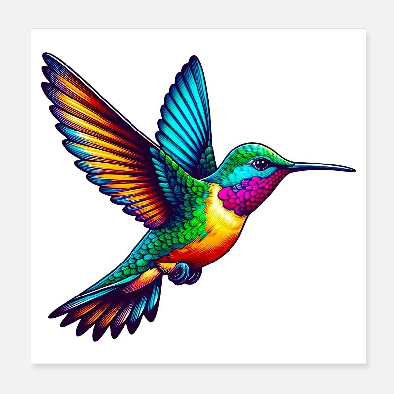 Hummingbird Poster 8" x 8" (20x20 cm)