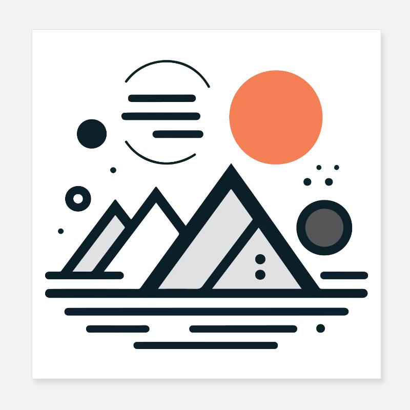 Montagnes Poster 20 x 20 cm