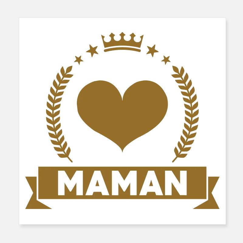 Maman d'Amour - Muttertag Poster 20x20 cm