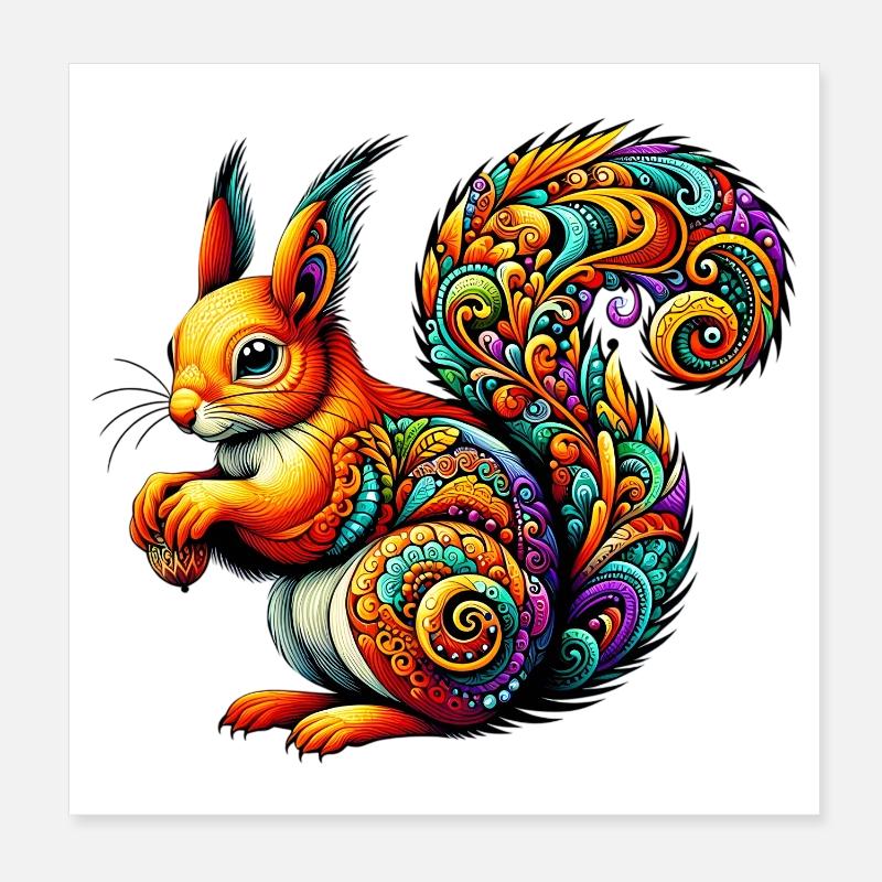 Eichhörnchen Poster 20x20 cm