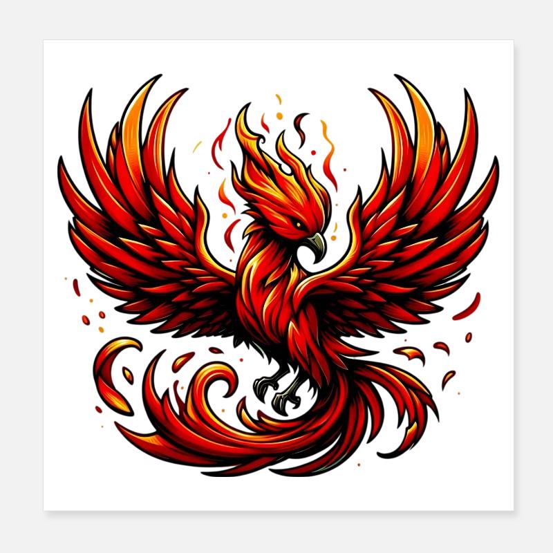 Phénix rouge Poster 20 x 20 cm