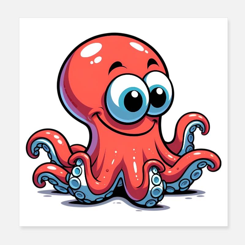 Octopus Poster 8" x 8" (20x20 cm)