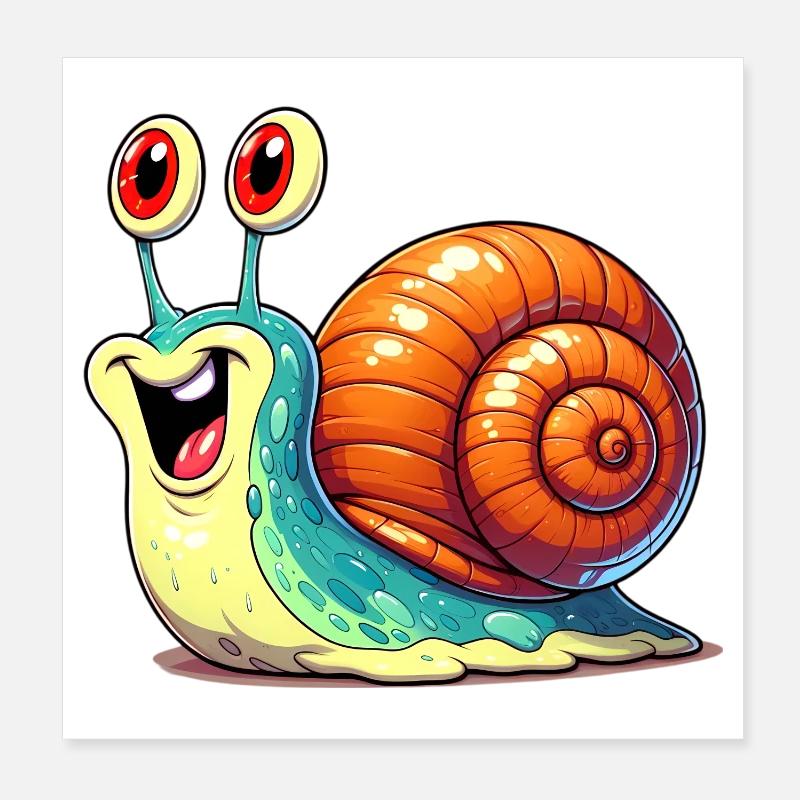 Snail Poster 8" x 8" (20x20 cm)