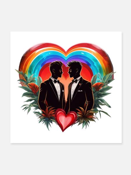 La magie de l’instant : des silhouettes élégantes et joyeuses - Poster 20 x 20 cm - blanc - Devant
