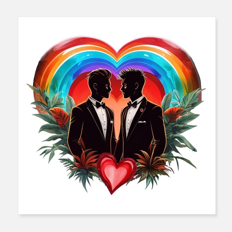 La magie de l’instant : des silhouettes élégantes et joyeuses Poster 20 x 20 cm