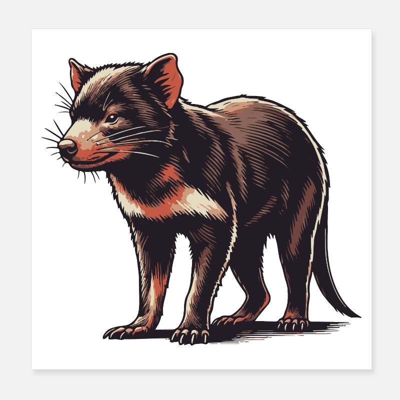 Tasmanian devil Poster 8" x 8" (20x20 cm)