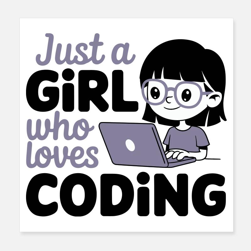Juste une fille qui aime coder Poster 20 x 20 cm