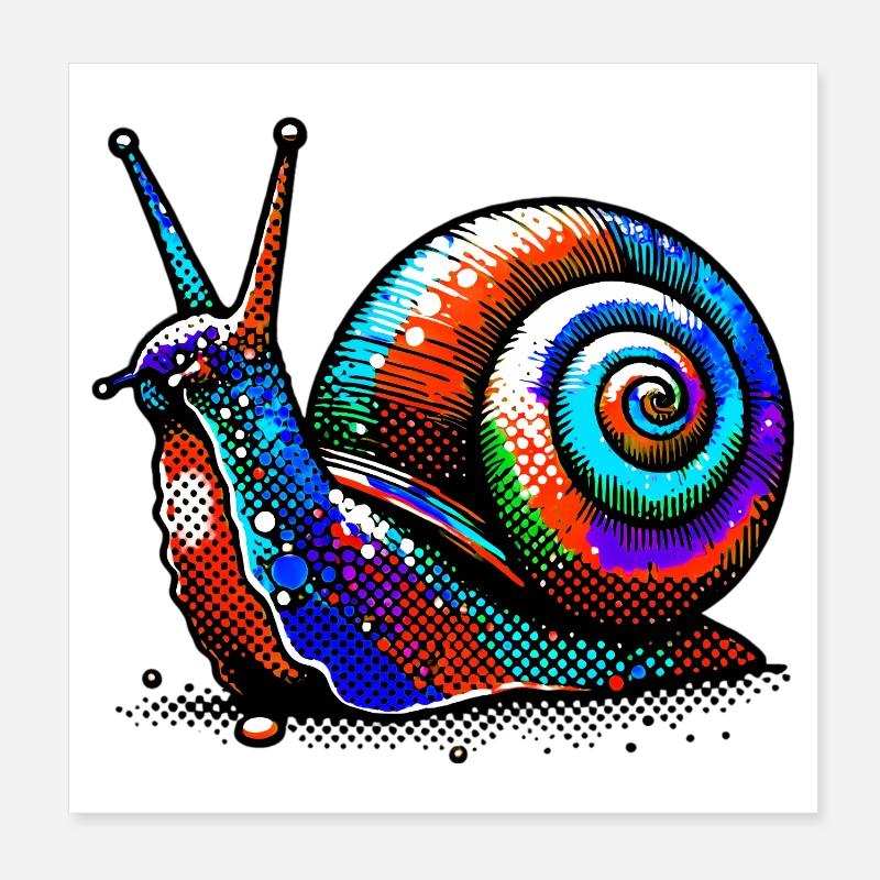 Schnecke Poster 20x20 cm