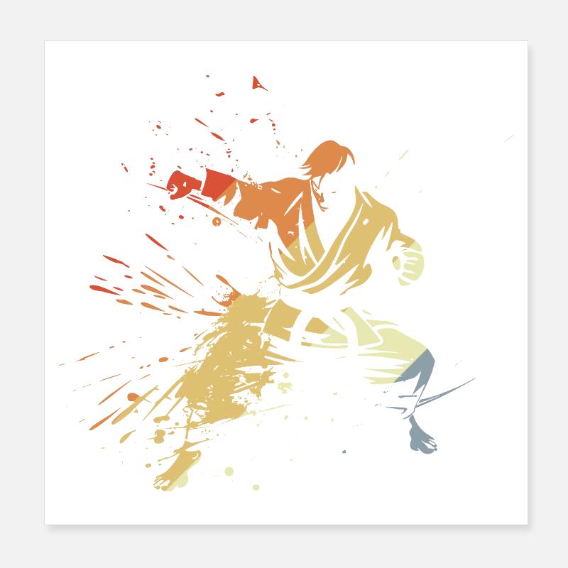 Karate Boy Graphic Poster 8" x 8" (20x20 cm)