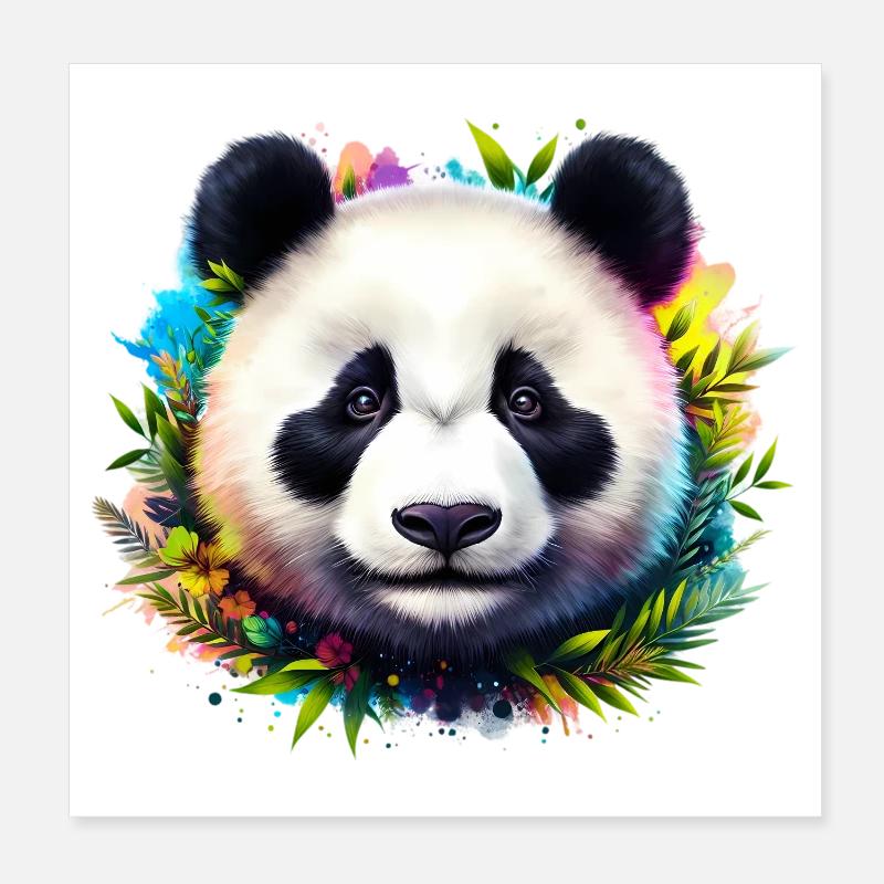 Panda Poster 20 x 20 cm