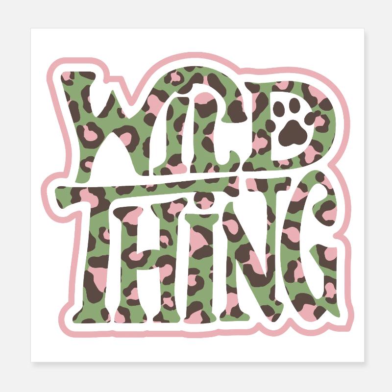 Wild Thing – Lettrage imprimé camouflage Poster 20 x 20 cm