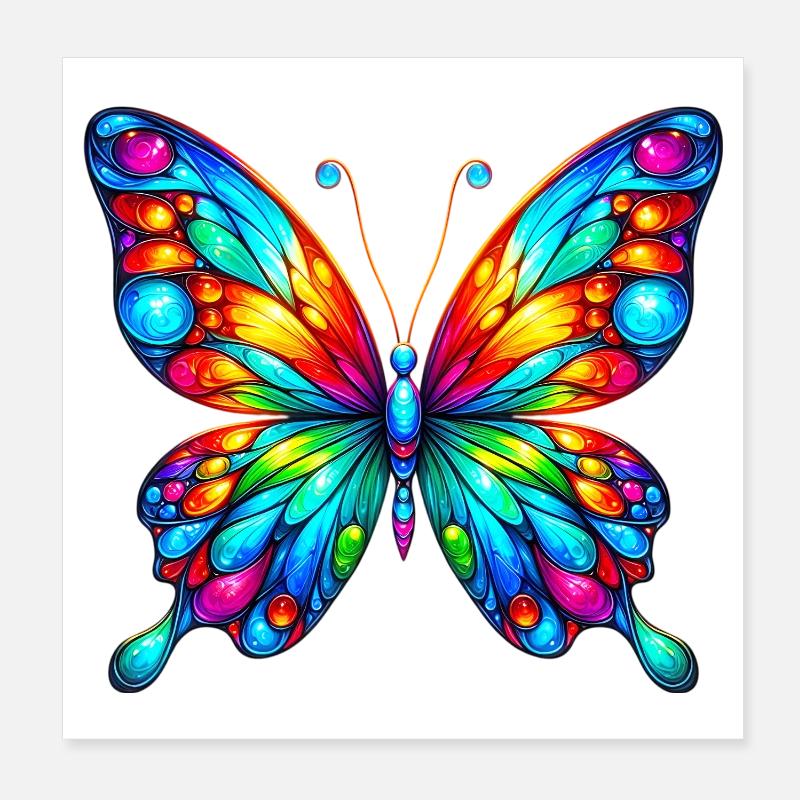 Butterfly Poster 8" x 8" (20x20 cm)