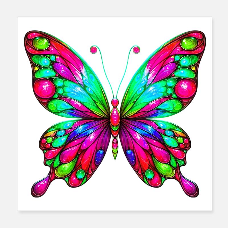 Butterfly Poster 8" x 8" (20x20 cm)