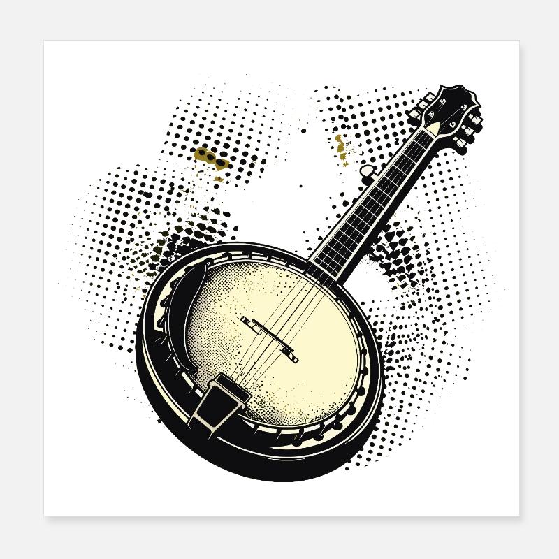 Banjo Graphics Poster 8" x 8" (20x20 cm)