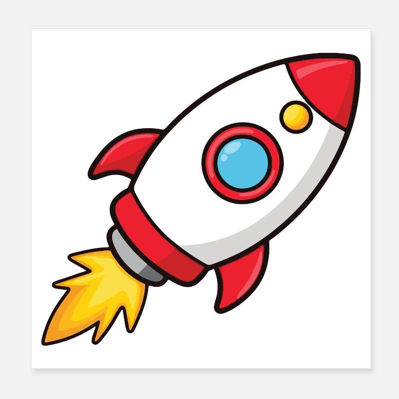 Retro Rocket Burst Design Poster 8" x 8" (20x20 cm)