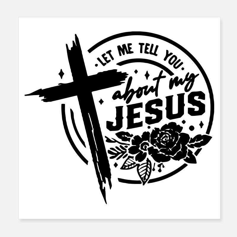 Permettez-moi de vous parler de ma Croix de Jésus Poster 20 x 20 cm