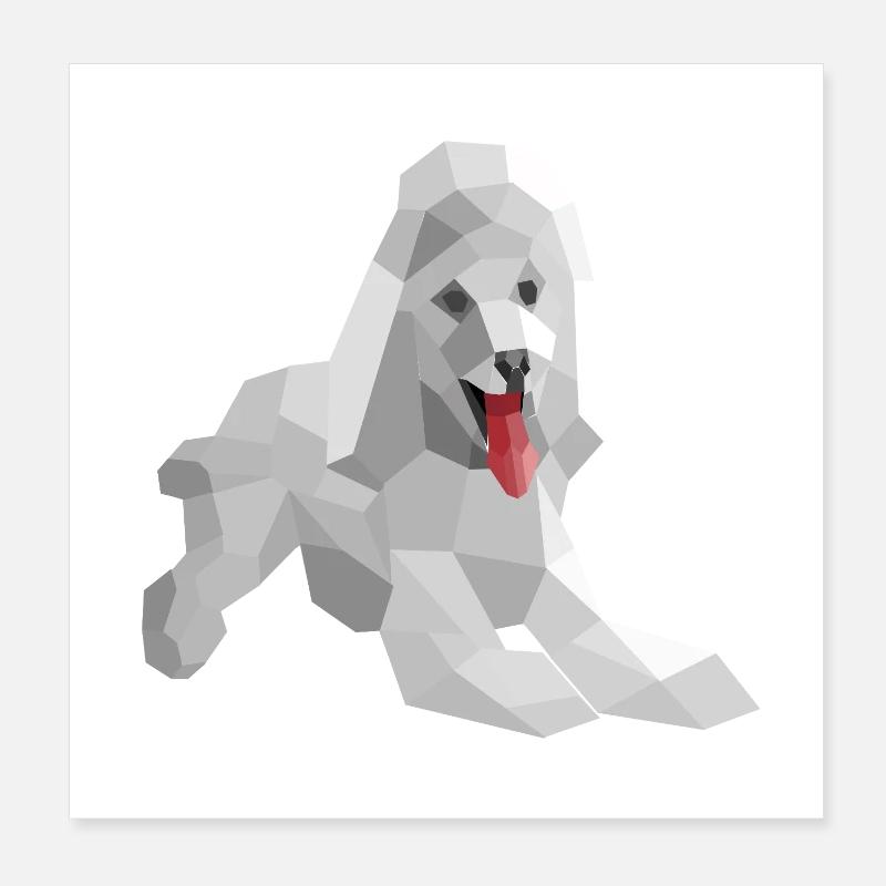 Eleganter Low-Poly-Pudel Poster 20x20 cm