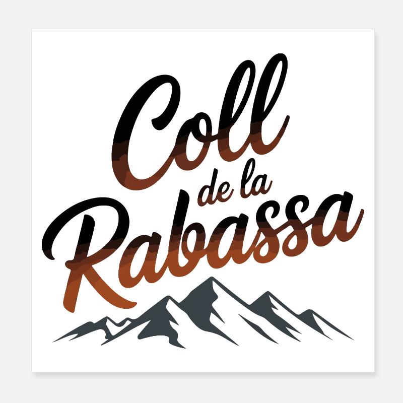 Coll de la Rabassa Climb Script Art Poster 20x20 cm