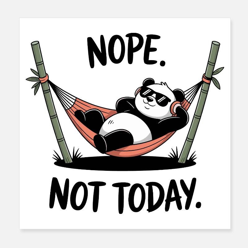 Chillender Panda Relaxing in Hammock Poster 20x20 cm