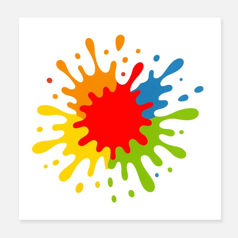 Joyeuse éclaboussure artistique Poster 20 x 20 cm