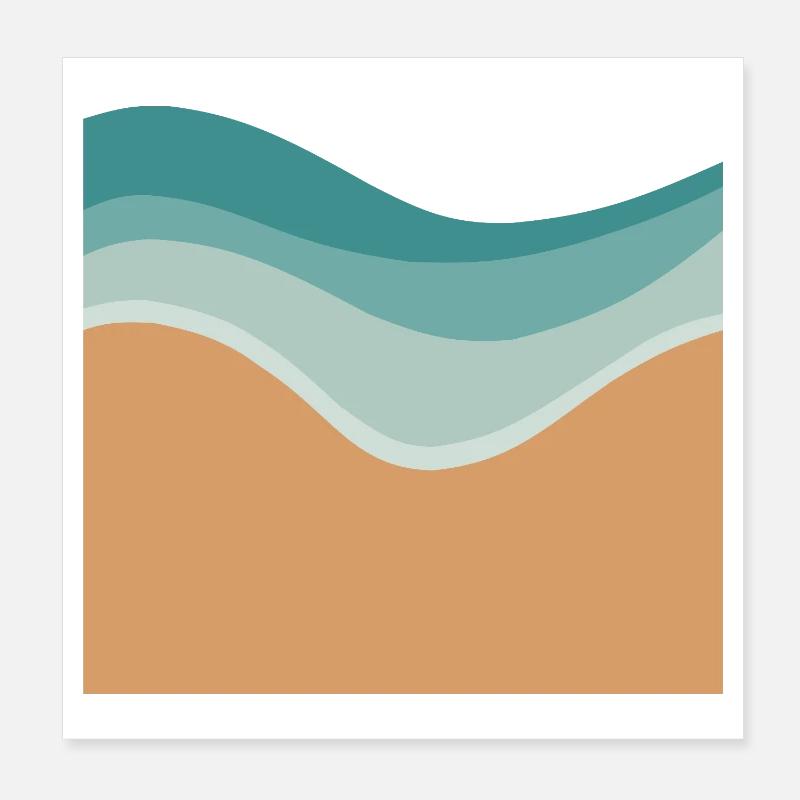 Minimal beach Poster 8" x 8" (20x20 cm)
