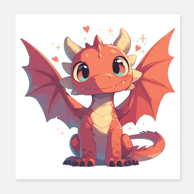 Dragon Dragon Poster 8" x 8" (20x20 cm)