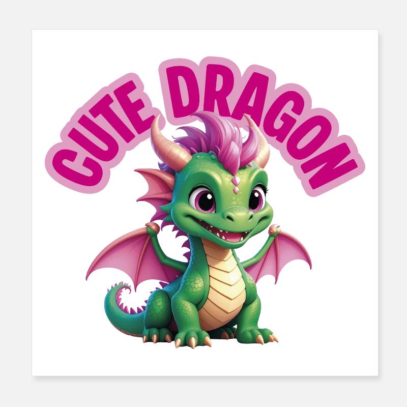 Cute Dragon Poster 8" x 8" (20x20 cm)